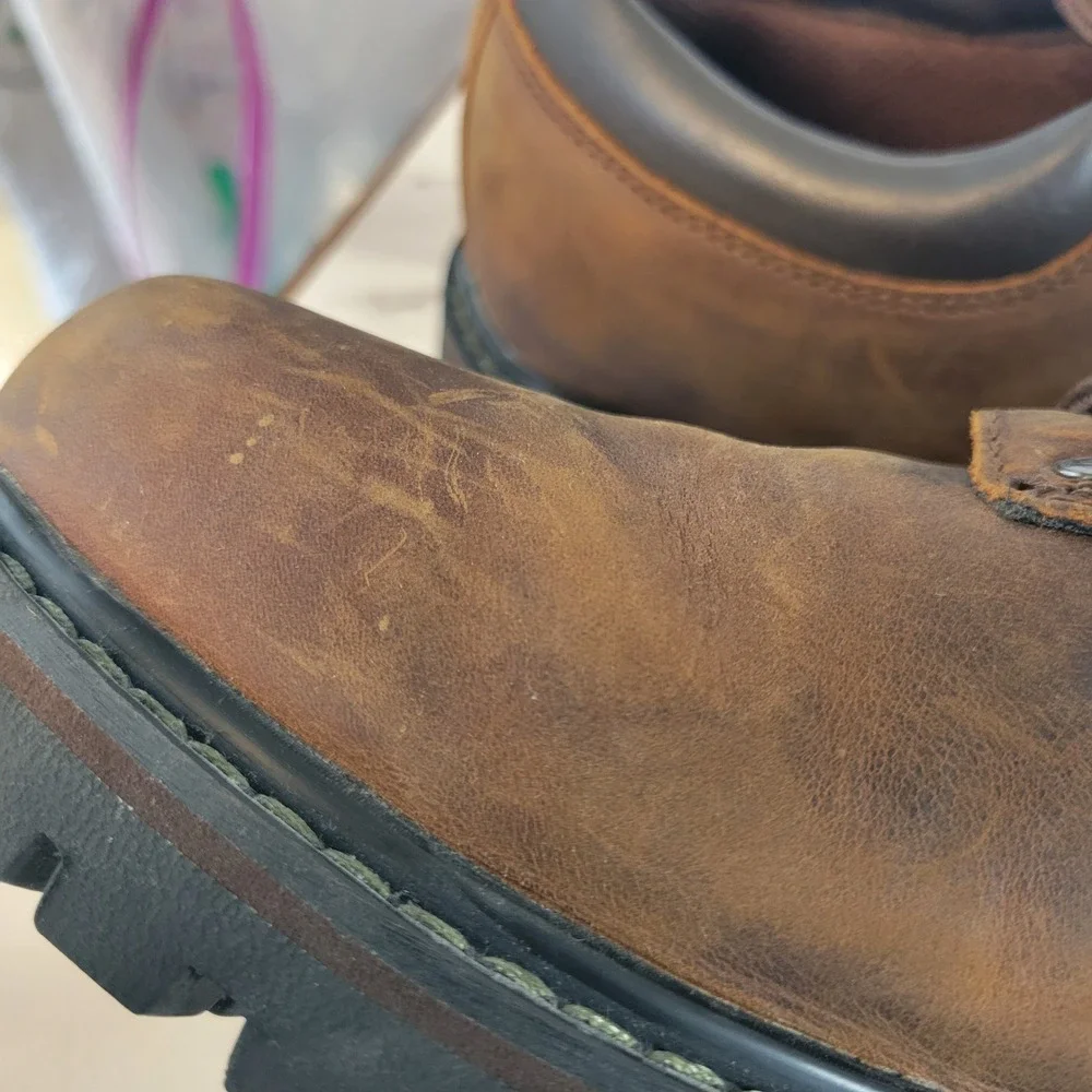 Skechers Mens Tom Cats Brown Leather Utility Shoes Size 13 Lug Sole